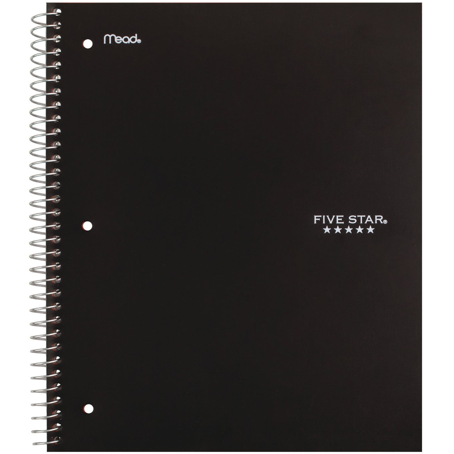 Five Star Wirebound Notebook, 1-Subject, Wide/Legal Rule, Black Cover, (100) 10. x 8.63 Sheets (930010A)