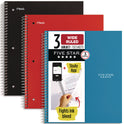 Five Star Wirebound Notebook, 3-Subject, Wide/Legal Rule, Assorted Cover Color, (150) 10.5 x 8.63 Sheets, 3/Pack (930081)