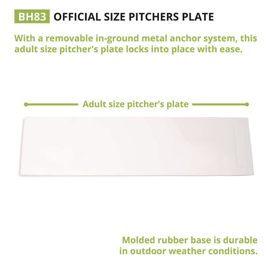 Champion Sports Official Size Pitcher's Plate with Anchor, 24" x 6" (BH83)