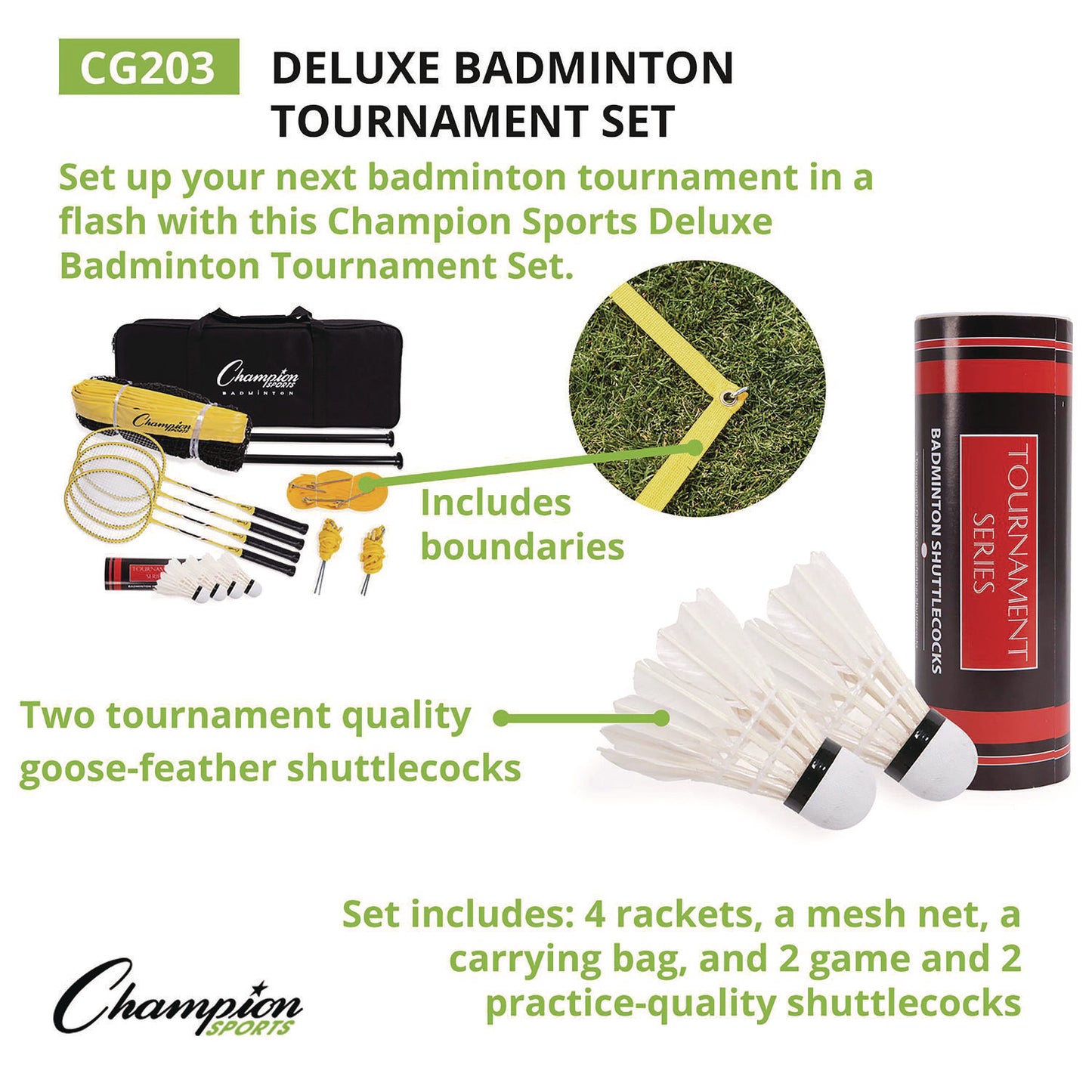 Champion Sports Deluxe Badminton Tournament Set, 28" x 11" (CG203)