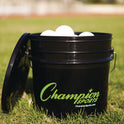 Champion Sports Lacrosse Balls in a Bucket, 11" x 11" Bucket with 36 White Rubber Balls (LBWN36)