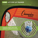 Champion Sports Lacrosse Pop Up Target Trainer, 4 ft x 4 ft (LG44)
