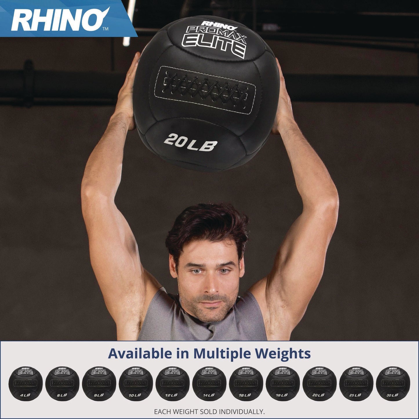 Champion Sports Rhino Promax Elite Medicine Ball, 12 lb, Black (PRX12)