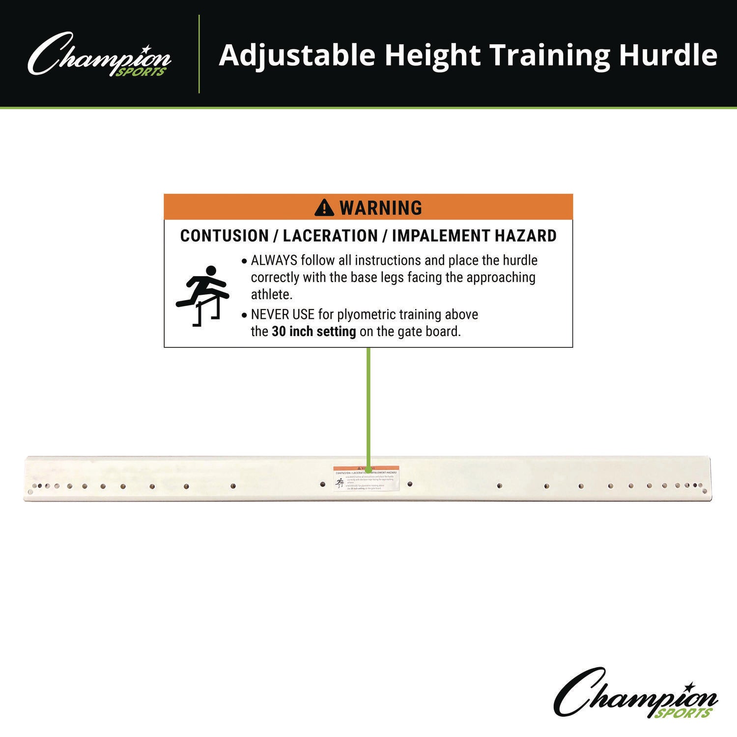 Champion Sports Adjustable Training Hurdle, 41" x 14", 1" Tube dia (PH)