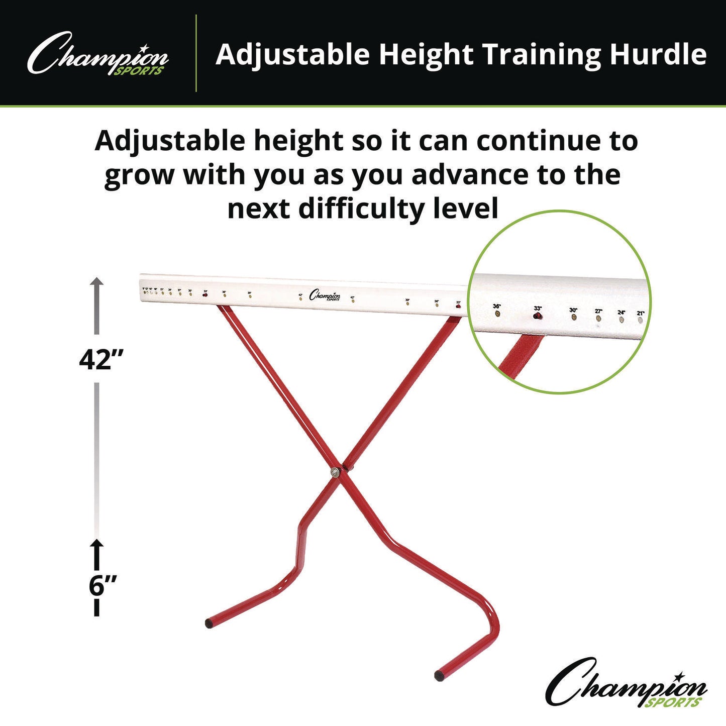Champion Sports Adjustable Training Hurdle, 41" x 14", 1" Tube dia (PH)
