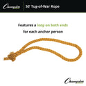 Champion Sports Tug-of-War Rope, 50 ft, 1" dia (TWR50)