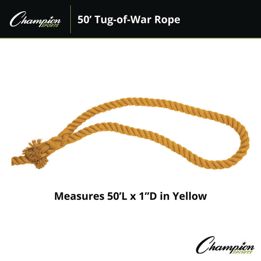 Champion Sports Tug-of-War Rope, 50 ft, 1" dia (TWR50)