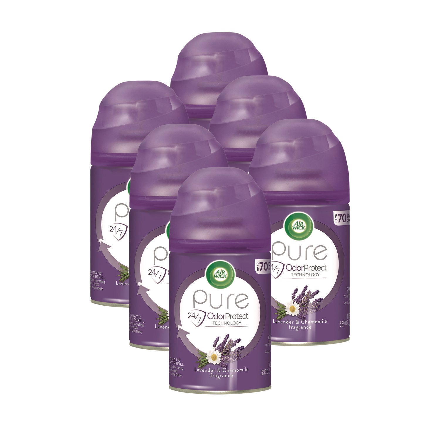 Air Wick Freshmatic Ultra Automatic Spray Refill, Lavender/Chamomile, 5.89 oz Aerosol Spray, 6/Carton (77961CT)