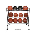 Champion Sports Powder-Coated Ball Cart, Metal, 132 lb Capacity, 17 x 41 x 41, Silver (BRC3)