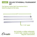 Champion Sports Deluxe Tetherball Tournament Set, Ball/24" Telescopic Poles/102" Cord/Carry Case/Pump/Needle (CG207)