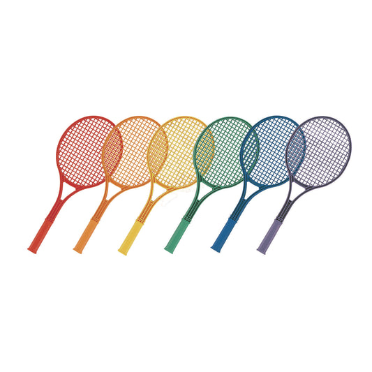 Champion Sports Plastic Tennis Racket Set, Six 21" Rackets, Assorted Colors (JTRSET)