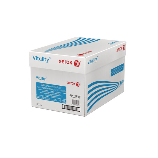 Xerox Vitality Multipurpose Print Paper, 92 Bright, 24 lb Bond Weight, 8.5 x 11, White, 500/Ream (3R02531)