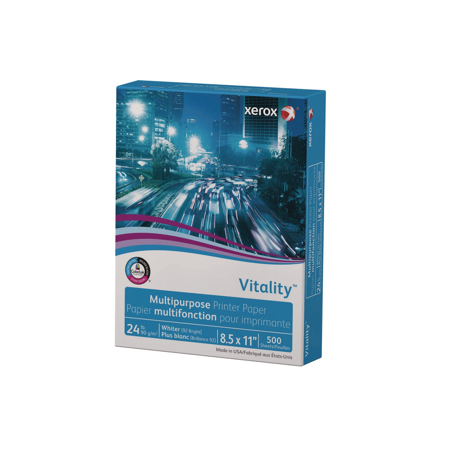 Xerox Vitality Multipurpose Print Paper, 92 Bright, 24 lb Bond Weight, 8.5 x 11, White, 500/Ream (3R02531)