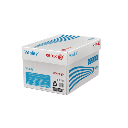 Xerox Vitality 30% Recycled Multipurpose Paper, 92 Bright, 20 lb Bond Weight, 8.5 x 11, White, 500/Ream (3R06296)