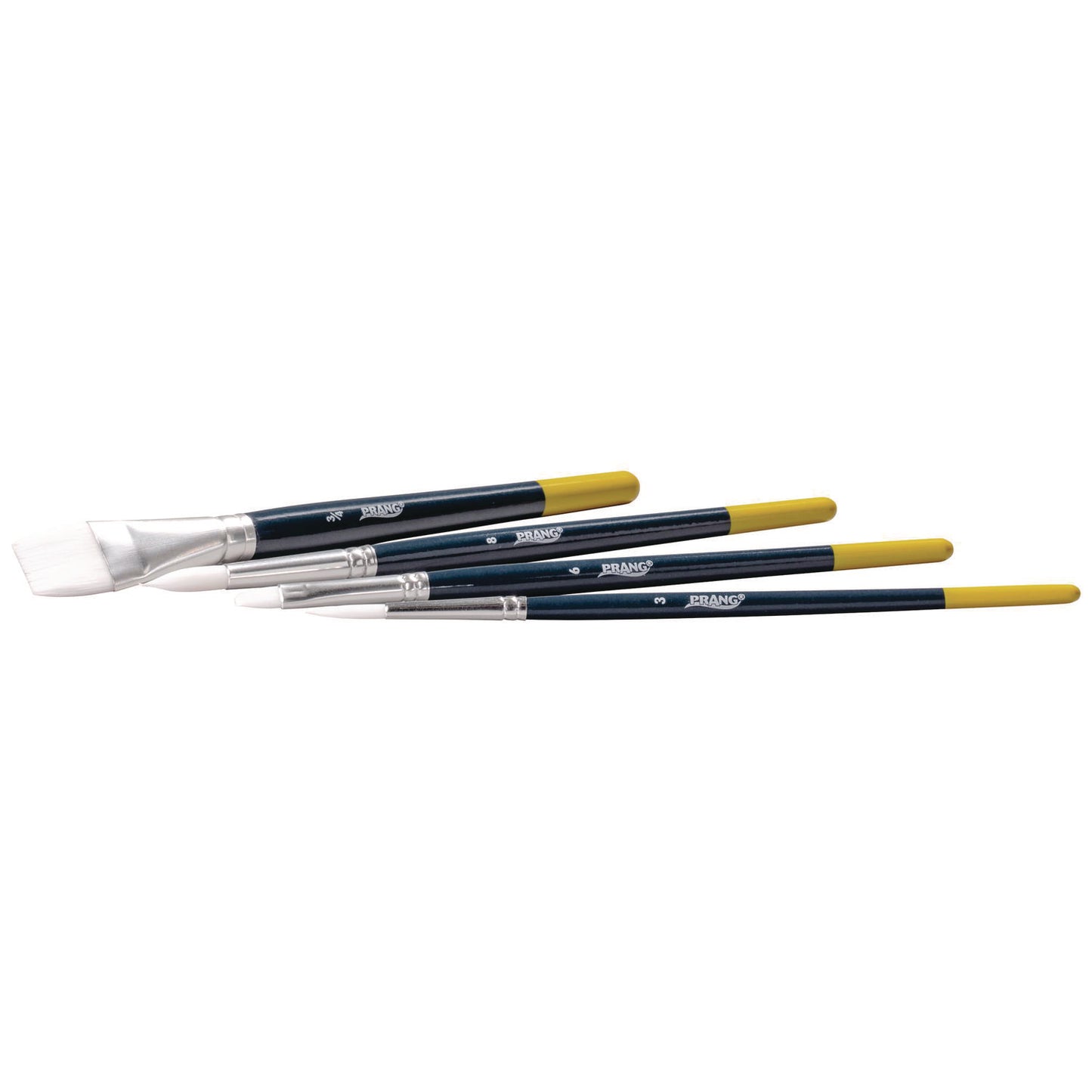 Prang Hobby Four-Brush Set, Assorted, Synthetic, Flat