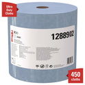 WypAll X90 Cloths, Jumbo Roll, 2-Ply, 11.1 x 13.4, Denim Blue, 450/Roll (12889)