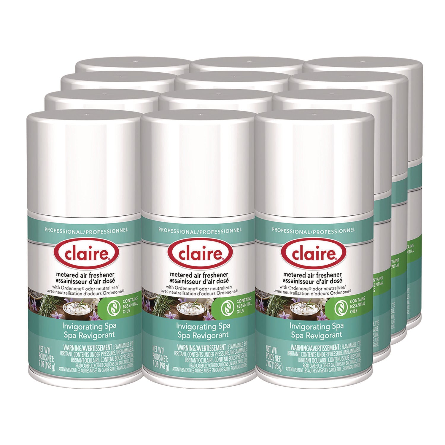 Metered Air Freshener, Invigorating Spa, 11 Oz Aerosol Spray, 12/carton