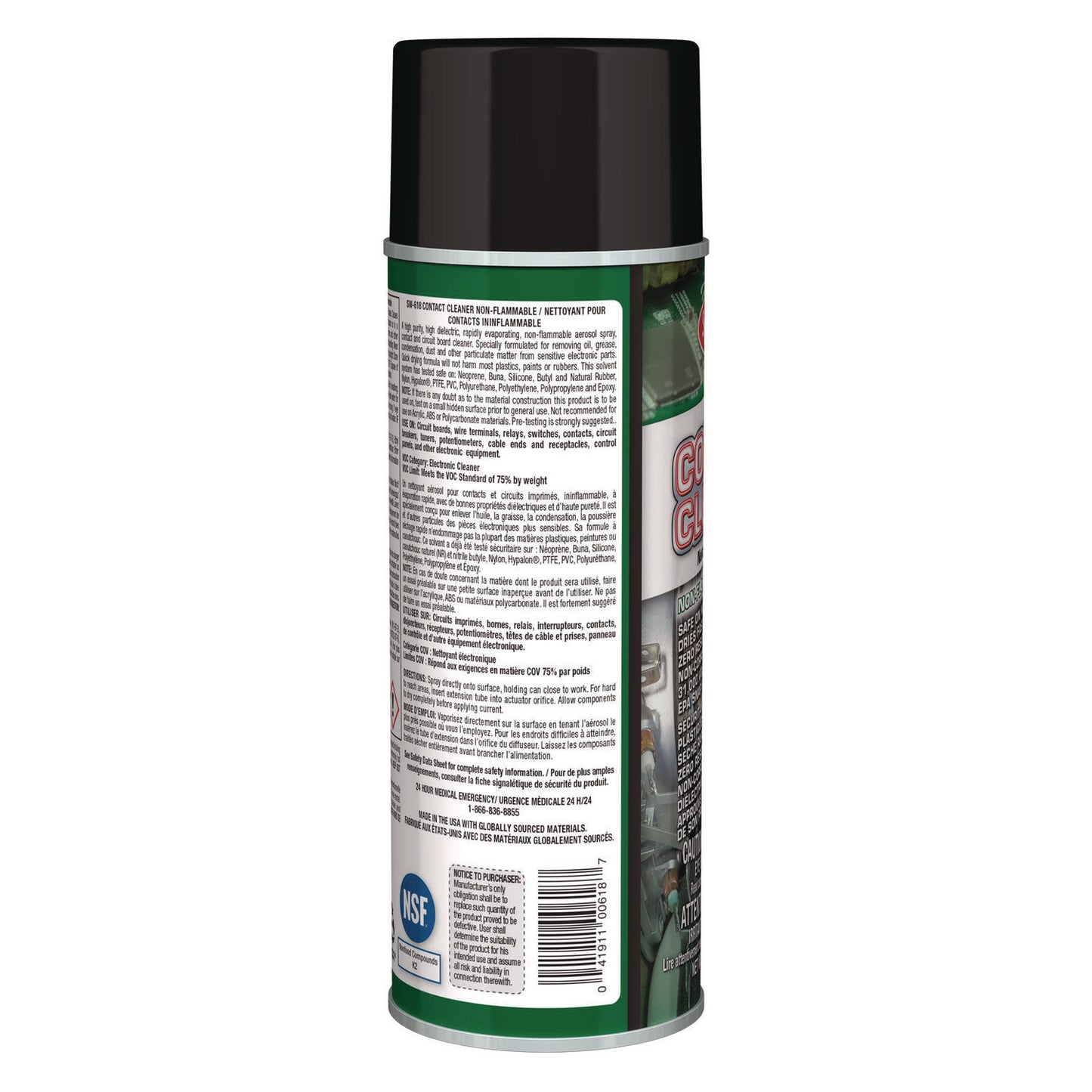 Sprayway Contact Cleaner, 10 oz Aerosol Spray, 12/Carton (618)