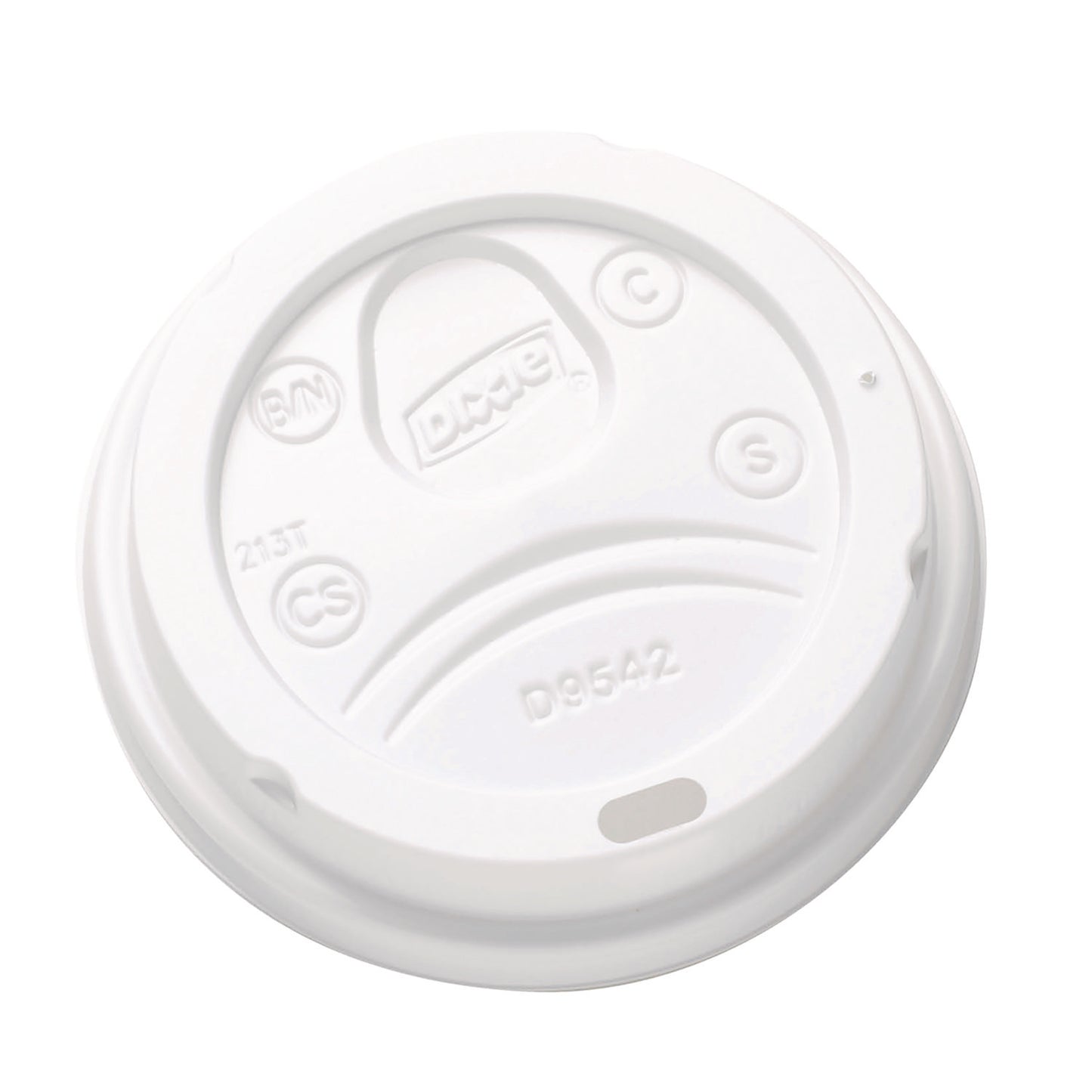 Dixie Dome Drink-Thru Lids, Fits 10 oz to 16 oz Paper Hot Cups, White, 1,000/Carton (D9542)
