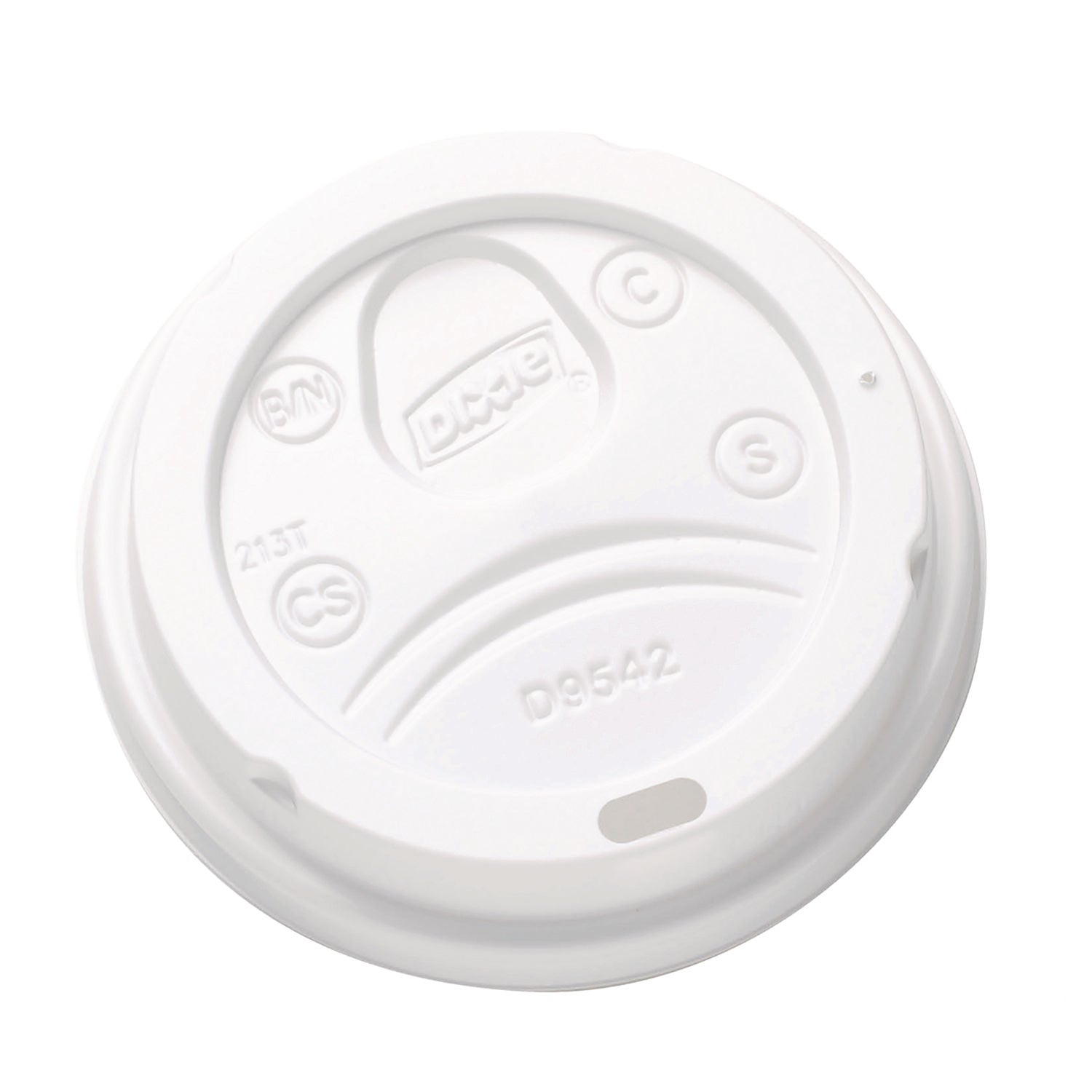 Dixie Dome Drink-Thru Lids, Fits 10 oz to 16 oz Paper Hot Cups, White, 1,000/Carton (D9542)