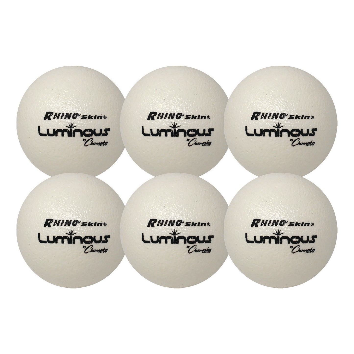 Champion Sports Rhino Skin Luminous Dodgeball Set, 6.3" Diameter, 6/Set (RXLUMSET)