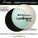 Champion Sports Rhino Skin Luminous Dodgeball Set, 6.3" Diameter, 6/Set (RXLUMSET)