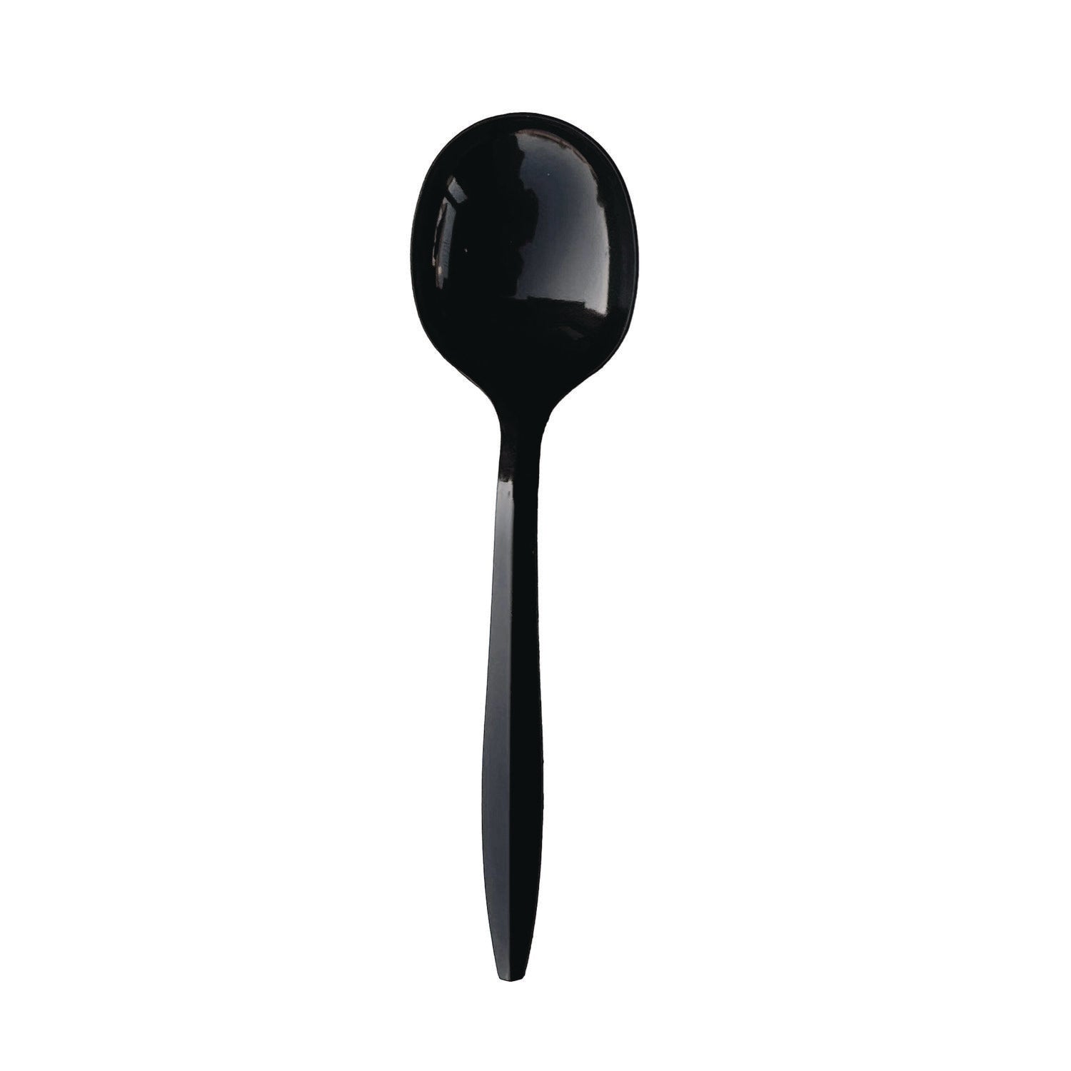 Boardwalk Mediumweight Polypropylene Cutlery, Soup Spoon, Black, 1,000/Carton (SOUPBLMW)