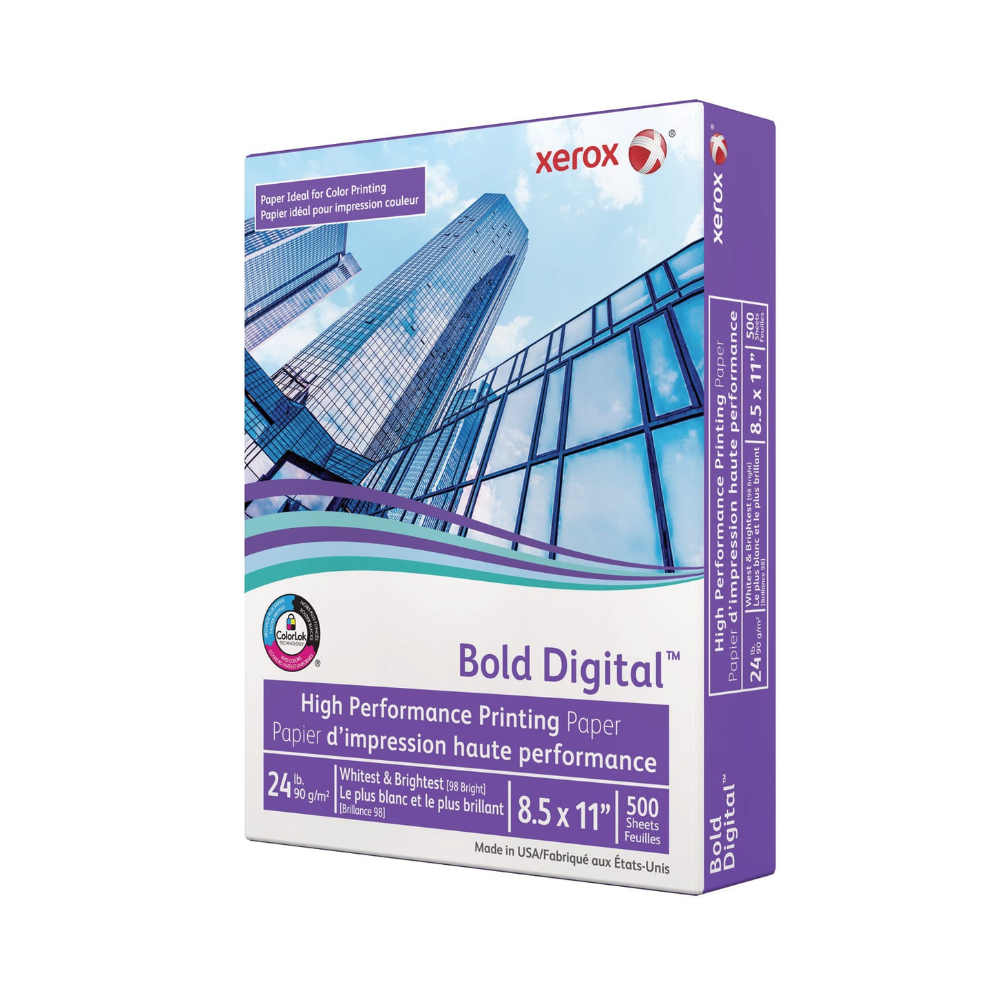 Xerox Bold Digital Printing Paper, 98 Bright, 24 lb Bond Weight, 8.5 x 11, White, 500/Ream (3R11540)