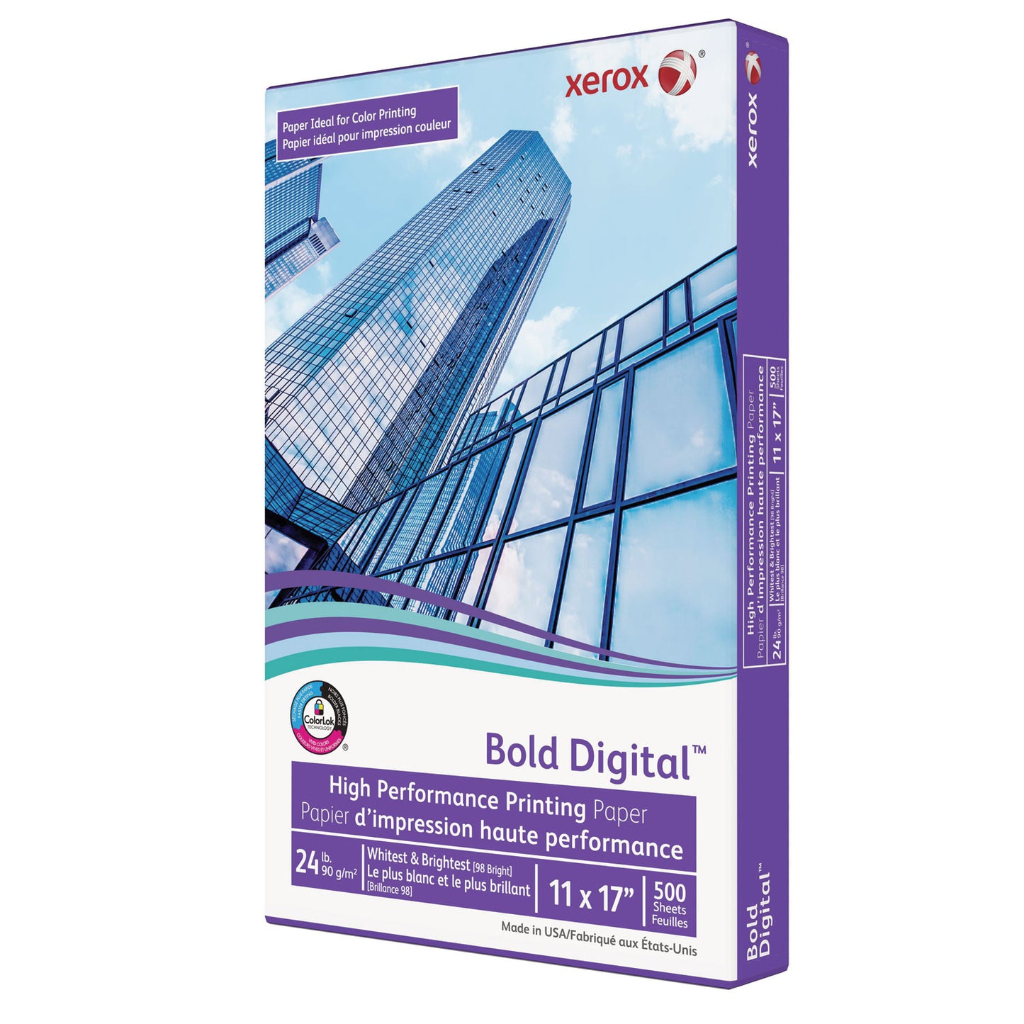 Xerox Bold Digital Printing Paper, 98 Bright, 24 lb Bond Weight, 11 x 17, White, 500/Ream (3R11543R)