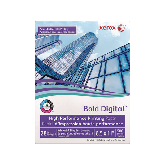 Xerox Bold Digital Printing Paper, 100 Bright, 28 lb Bond Weight, 8.5 x 11, White, 500/Ream (3R11760)