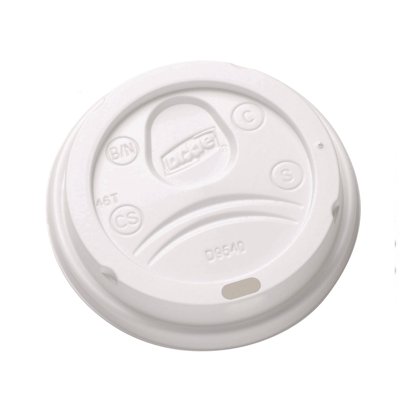 Dixie Sip-Through Dome Hot Drink Lids, Fits 10 oz Cups, White, 100/Pack, 10 Packs/Carton (DL9540CT)