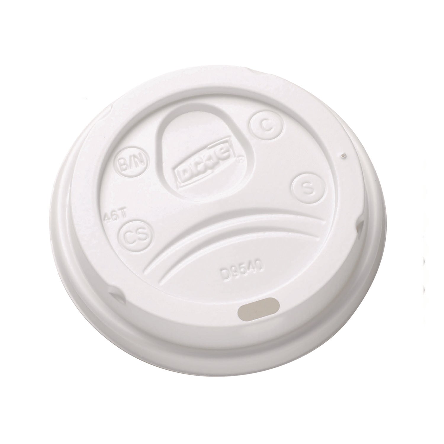 Dixie Sip-Through Dome Hot Drink Lids, Fits 10 oz Cups, White, 100/Pack, 10 Packs/Carton (DL9540CT)