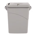 Rubbermaid Commercial Slim Jim Confidential Document Waste Receptacle with Lid, 23 gal, Light Gray (9W15LGY)