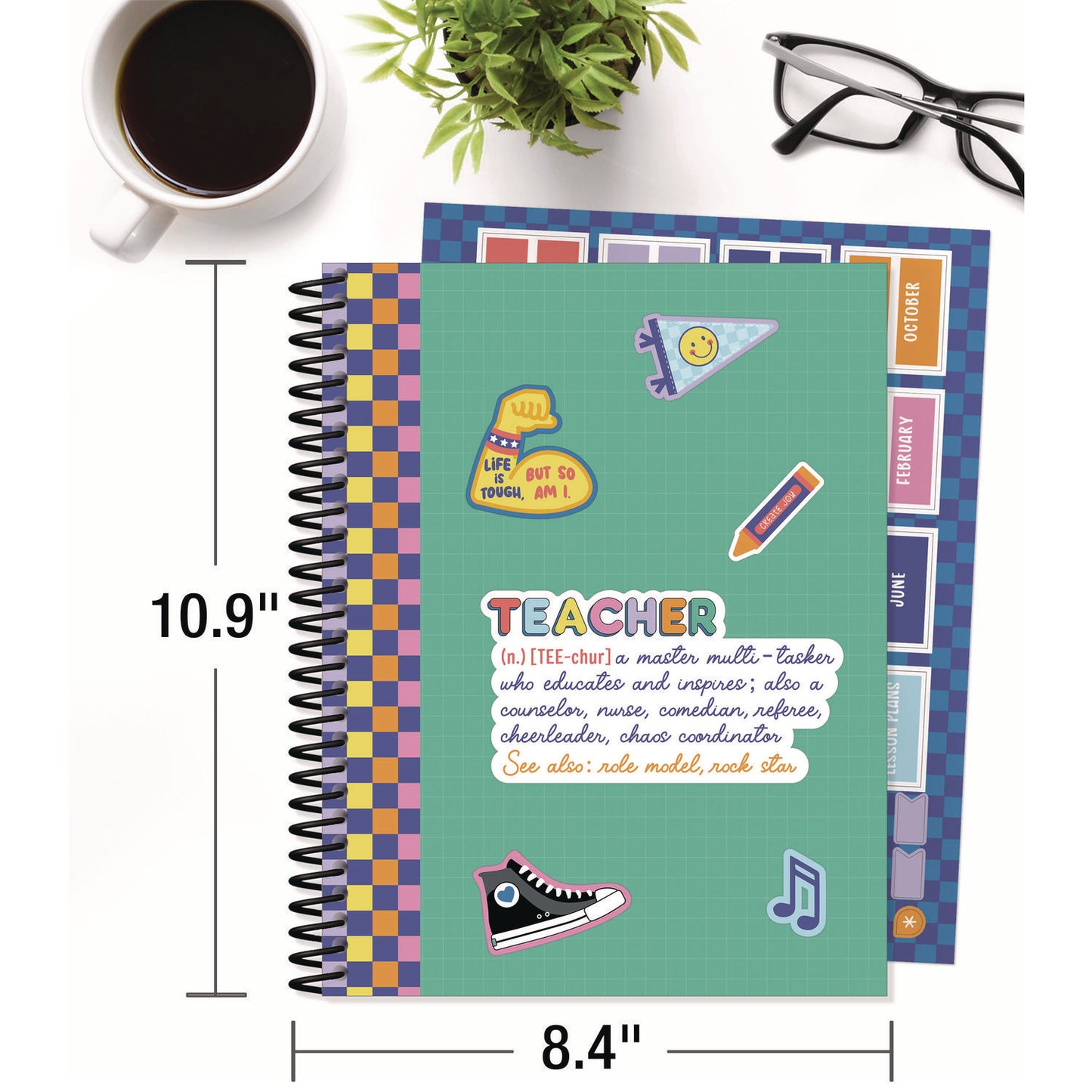 Carson-Dellosa Teacher Planners, Weekly/Monthly, Two-Page Spread, 11 x 8.5, Multicolor Cover, We Stick Together Theme (105050)