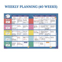 Carson-Dellosa Teacher Planners, Weekly/Monthly, Two-Page Spread, 11 x 8.5, Multicolor Cover, We Stick Together Theme (105050)