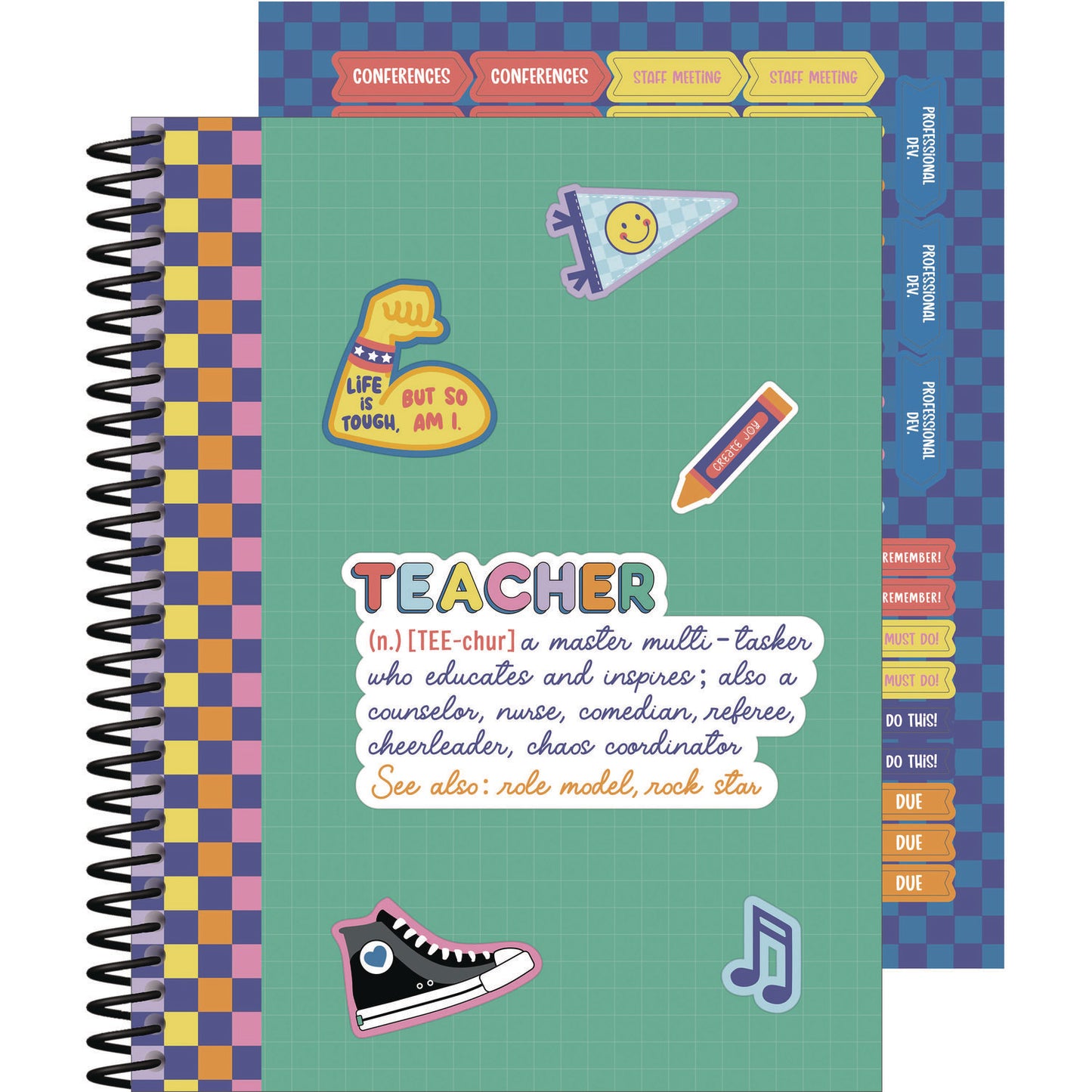 Carson-Dellosa Teacher Planners, Weekly/Monthly, Two-Page Spread, 11 x 8.5, Multicolor Cover, We Stick Together Theme (105050)