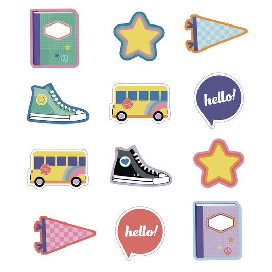 Carson-Dellosa Assorted Colorful Cut-Outs, 36-Piece Set, We Stick Together: Hello School, 6" x 6", Multicolor (120652)