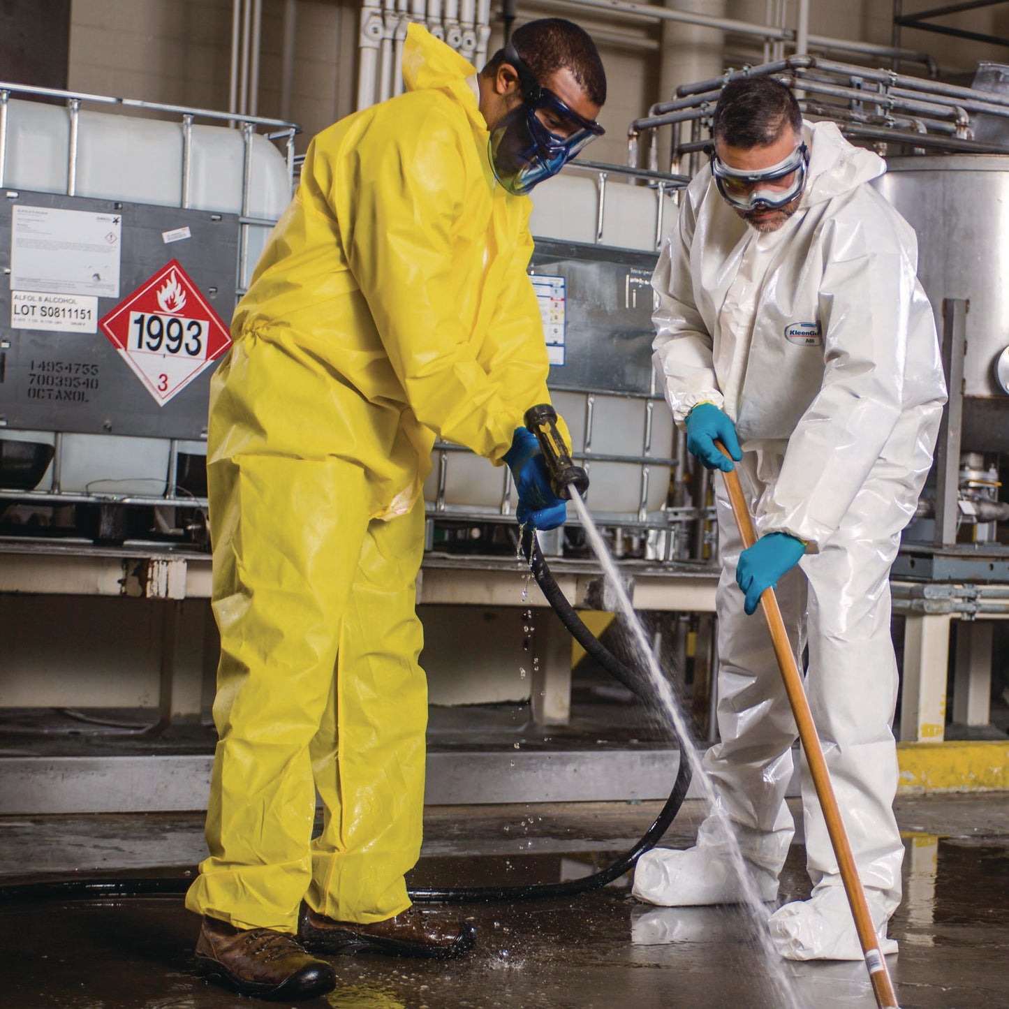 KleenGuard A70 Chemical Spray Protection Coveralls, 3X-Large, Yellow, 12/Carton (09816)