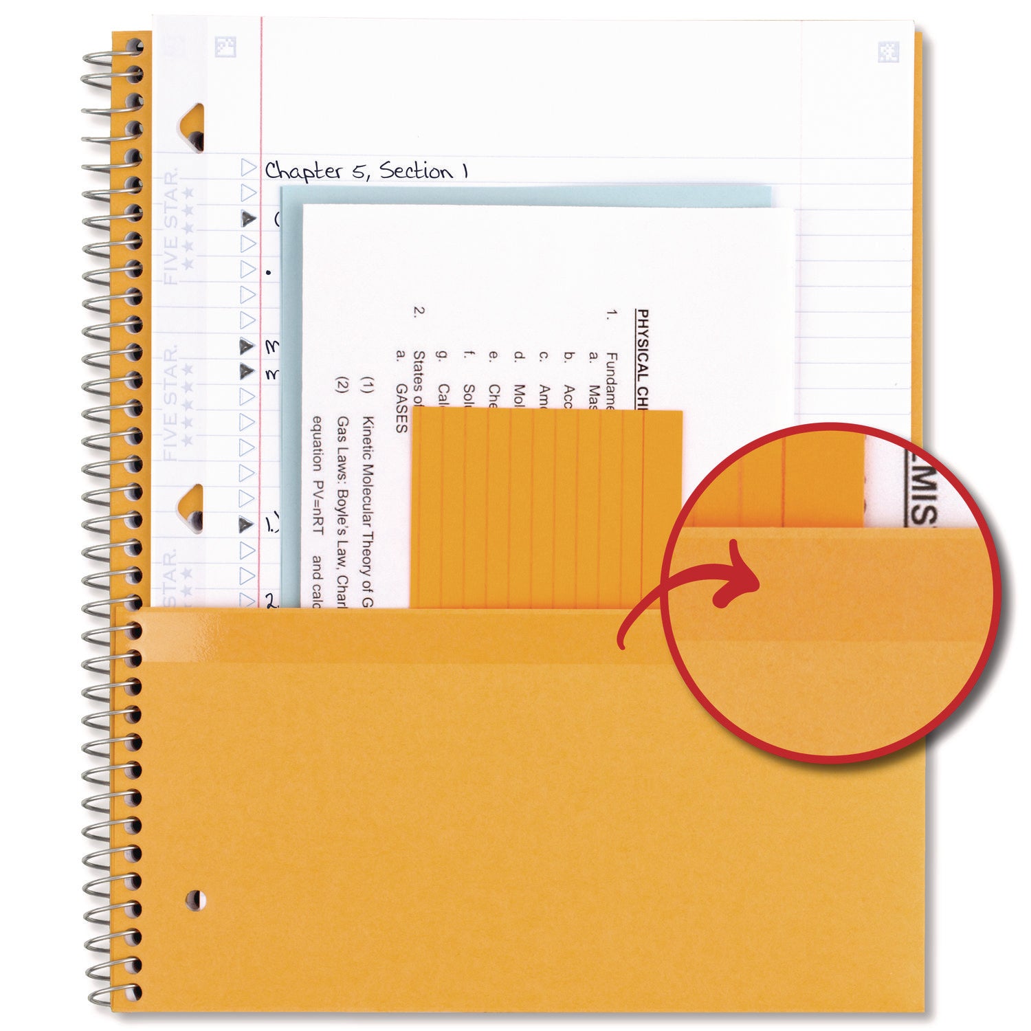 Five Star Wirebound Notebook, 5-Subject, Medium/College Rule, Assorted Cover Colors, (200) 11 x 8.5 Sheets, 2/Pack (820190)