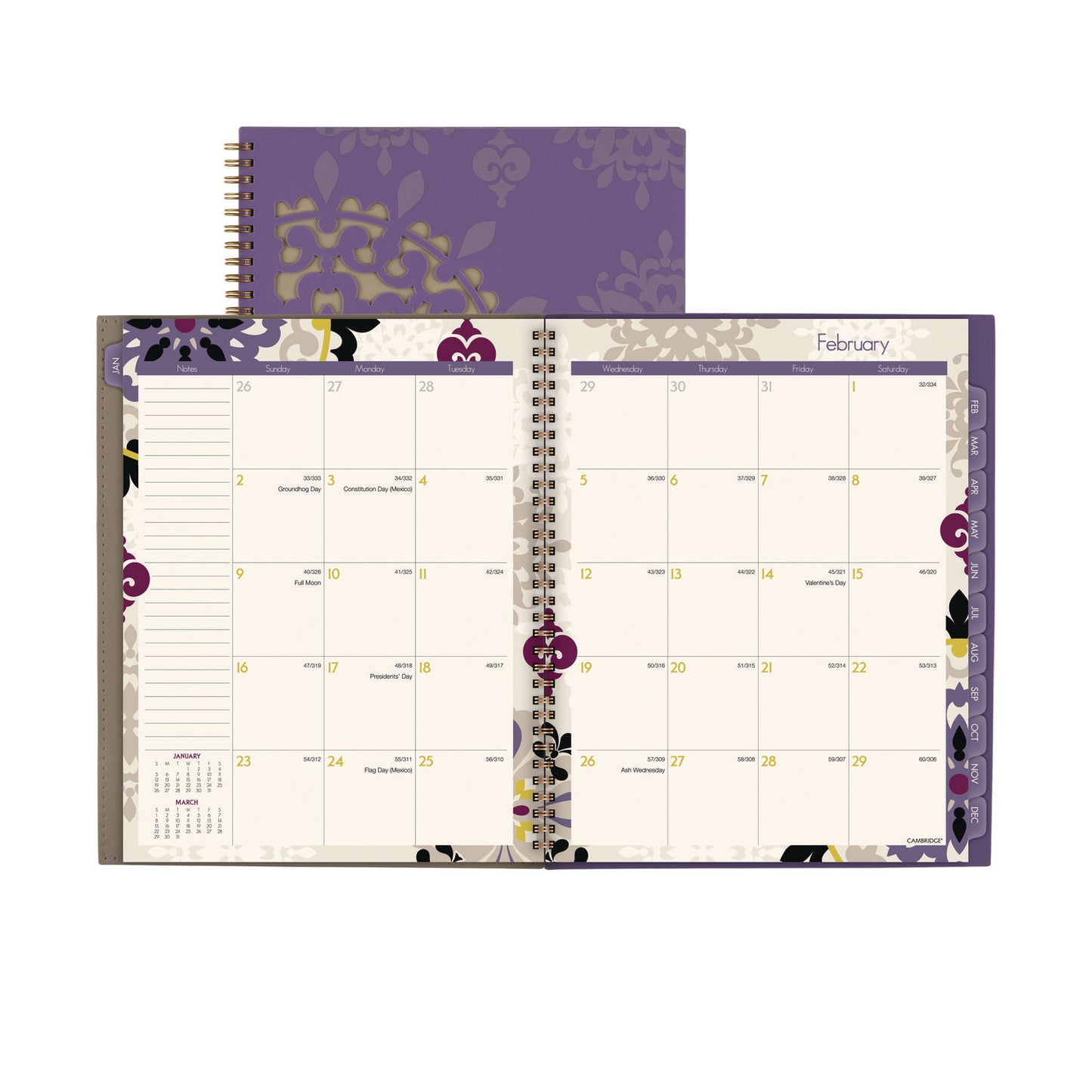 Cambridge Vienna Weekly/Monthly Appointment Book, Geometric Artwork, 11 x 8.5, Purple/Tan Cover, 12-Month (Jan to Dec): 2025 (122905)