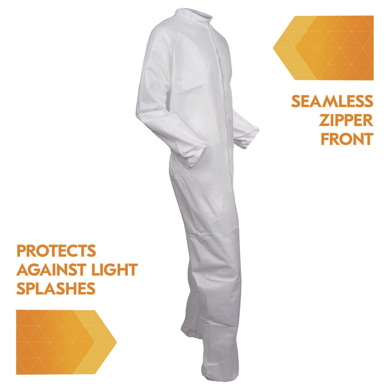 KleenGuard A30 Breathable Splash and Particle Protection Coveralls, 3X-Large, White, 21/Carton (46006)