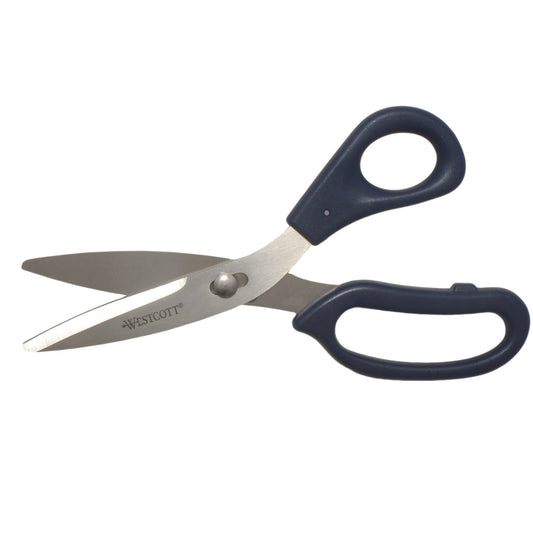 Westcott Power Pivot Shears, 8" Long, 3.5" Cut Length, Straight Blue Handle (00454)