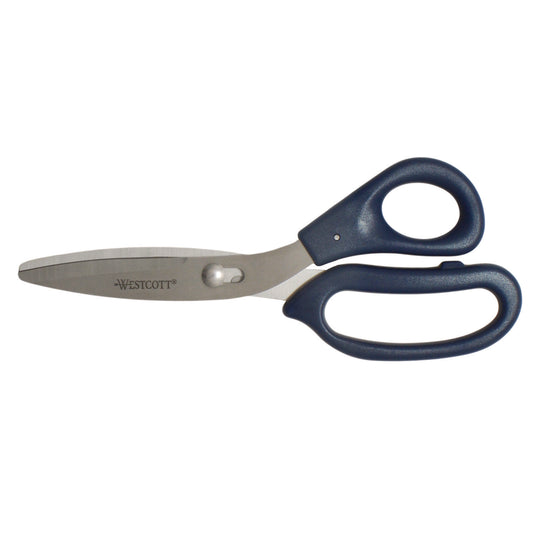 Westcott Power Pivot Shears, 8" Long, 3.5" Cut Length, Straight Blue Handle (00454)