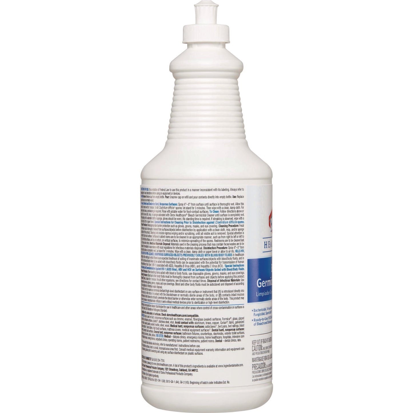 Clorox Healthcare Bleach Germicidal Cleaner, 32 oz Pull-Top Bottle, 6/Carton (68832)