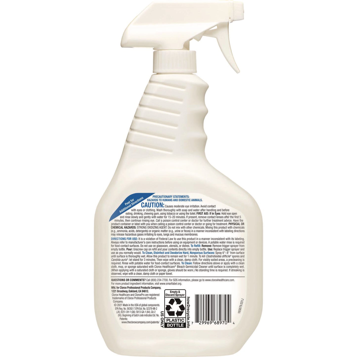 Clorox Healthcare Bleach Germicidal Cleaner, 32 oz Spray Bottle (68970EA)