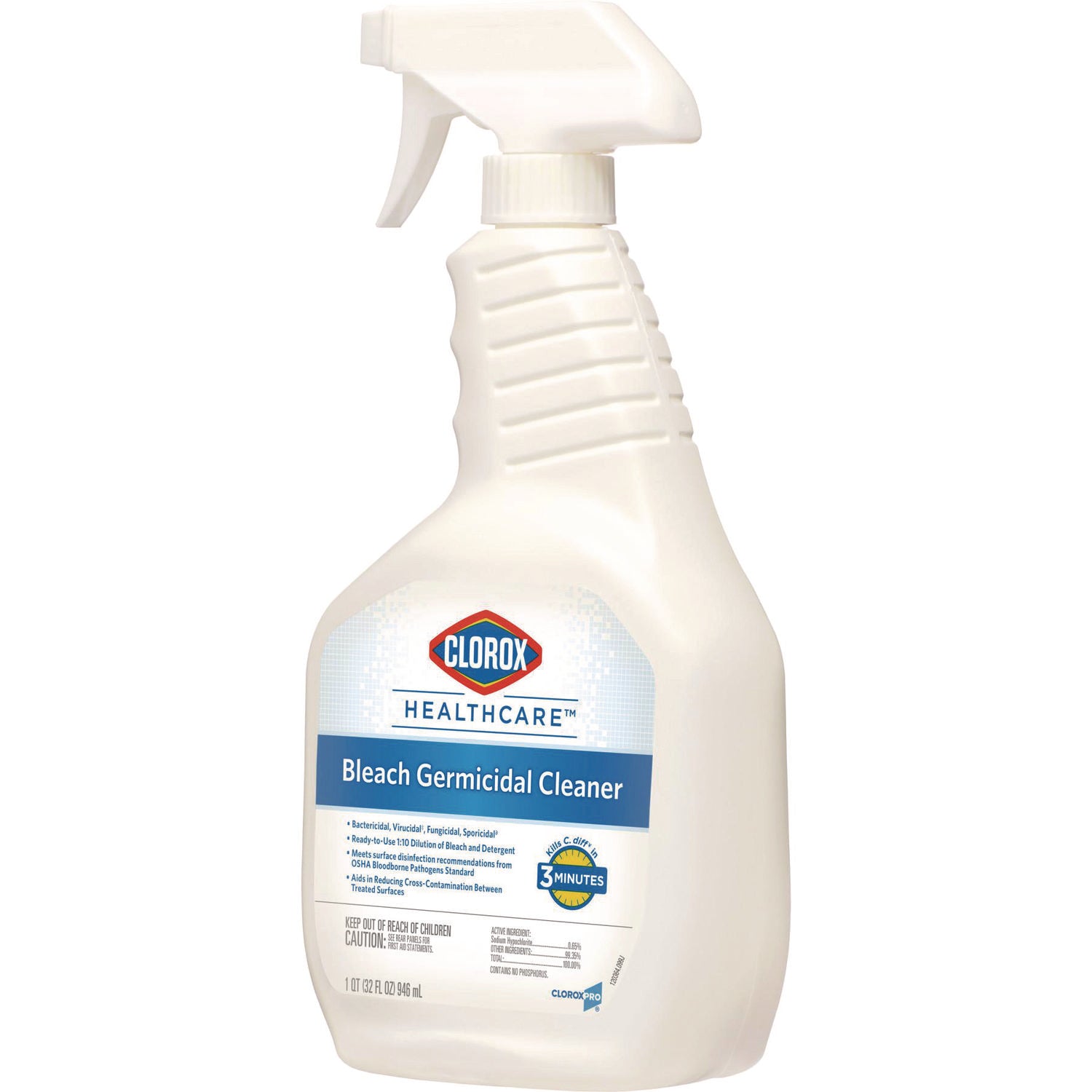 Clorox Healthcare Bleach Germicidal Cleaner, 32 oz Spray Bottle (68970EA)