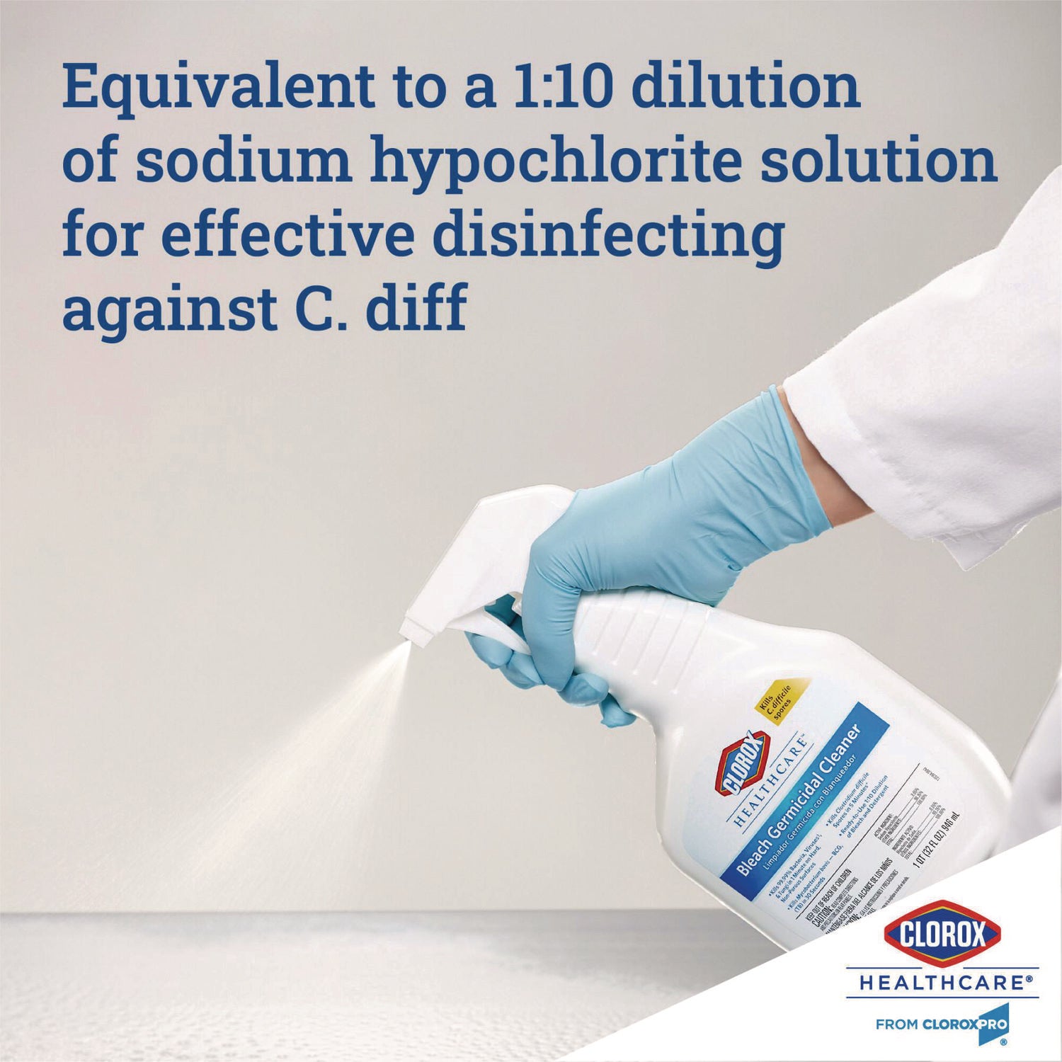 Clorox Healthcare Bleach Germicidal Cleaner, 128 oz Refill Bottle (68978EA)