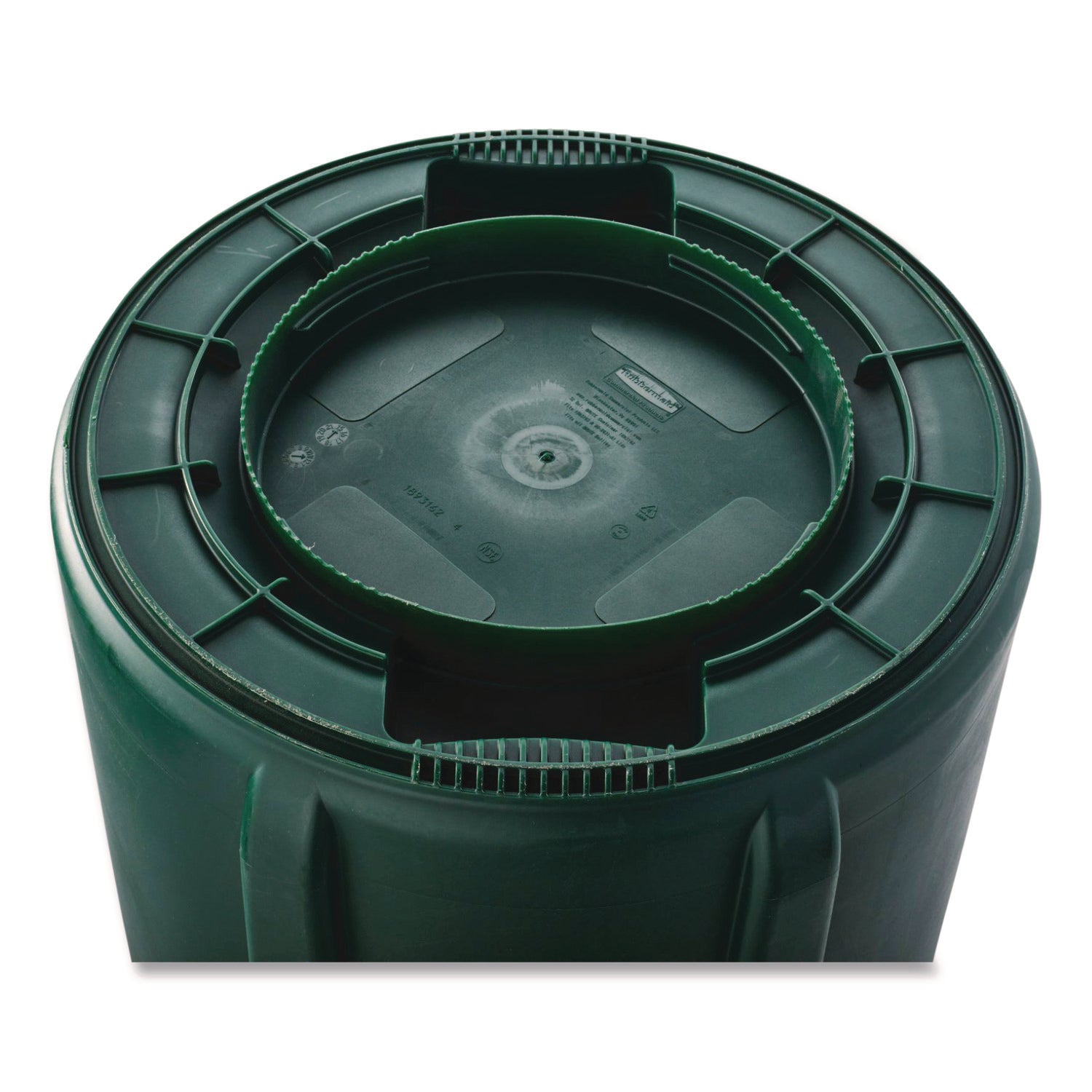 Rubbermaid Commercial Vented Round Brute Container, 32 gal, Plastic, Dark Green (2632DGR)