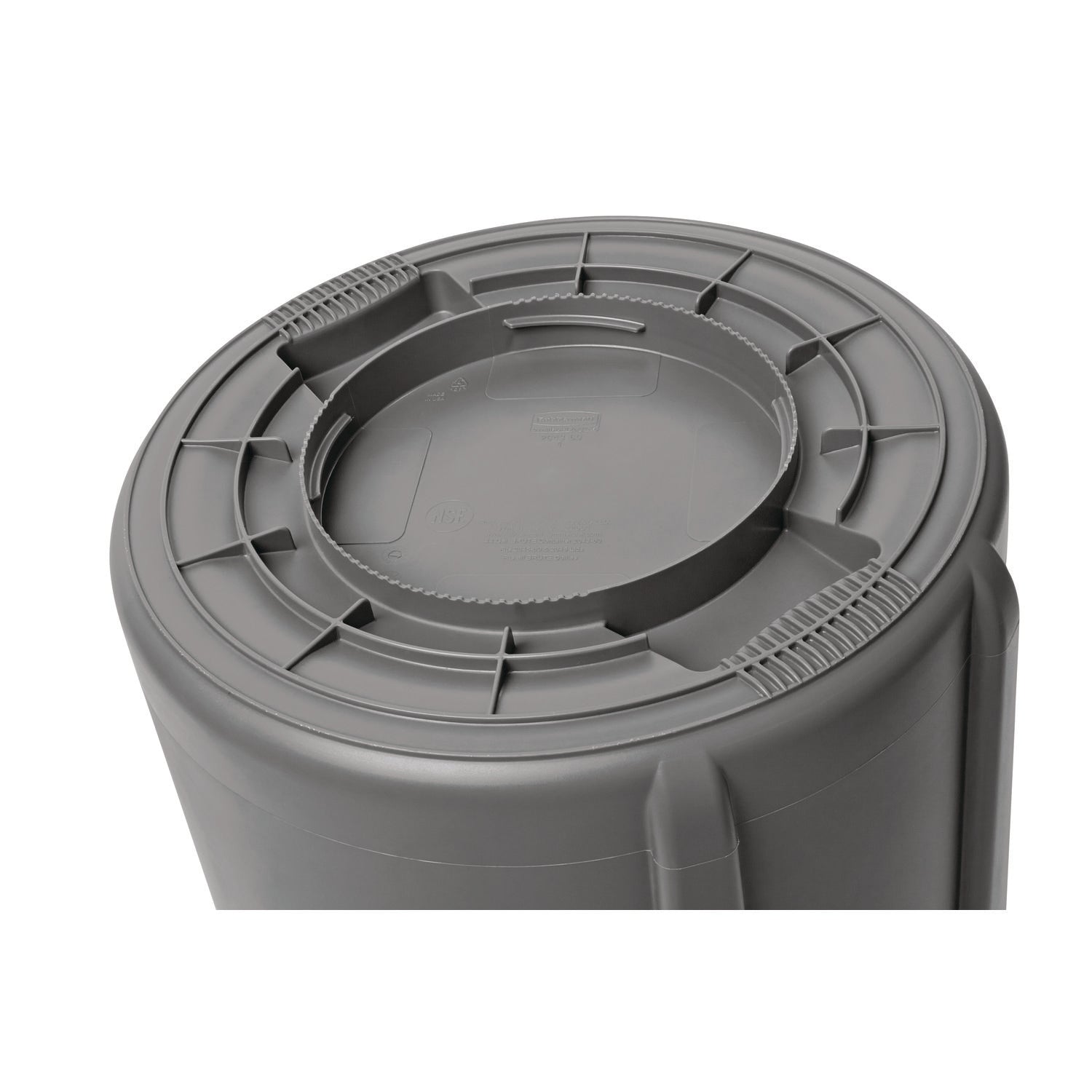 Rubbermaid Commercial Vented Round Brute Container, 44 gal, Plastic, Gray (264360GY)