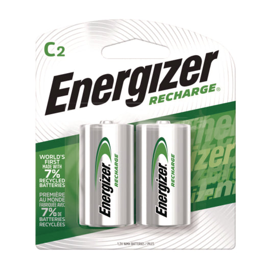 Energizer NiMH Rechargeable C Batteries, 1.2 V, 2/Pack (NH35BP2)